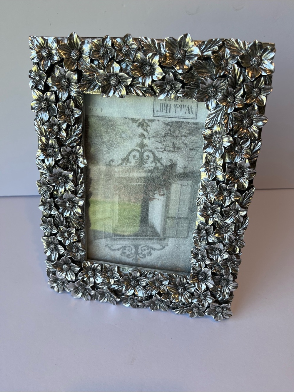 Watch Hill Farmers Ornate Silver Flower Picture Frame